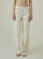 KANAKO TAMURA White-denim lingerie pants