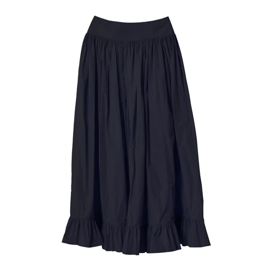 KANAKO TAMURA Taffeta Long Skirt(Navy)